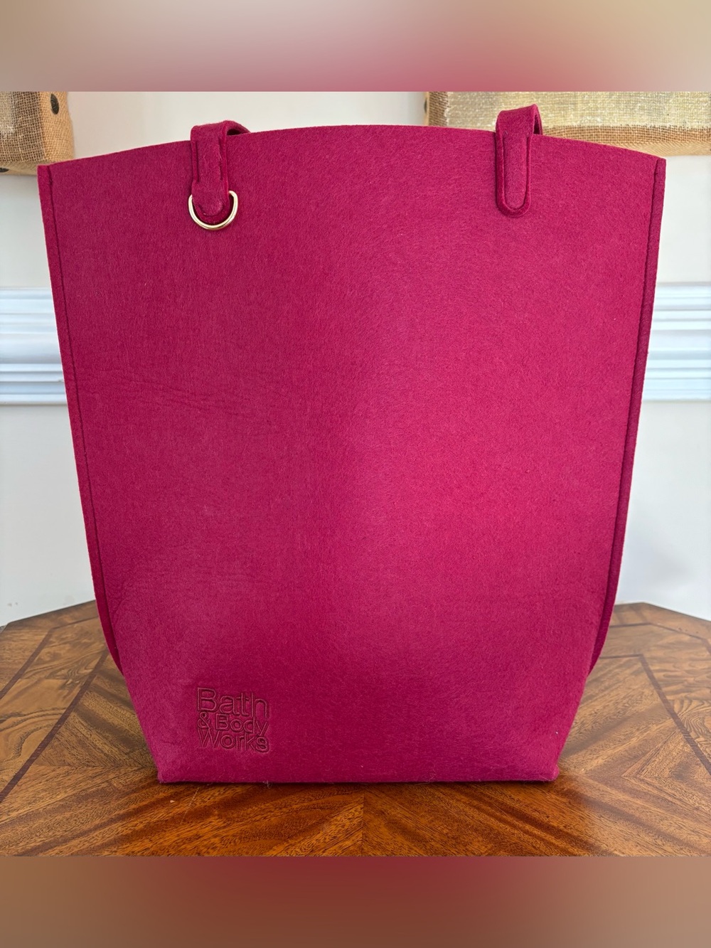 Bath & Body Works Deep Pink Felt Tote
